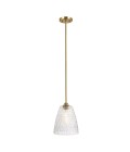 Windsor 1-lt duo-mount ceiling light natural brass/clear glass 25.4 cm