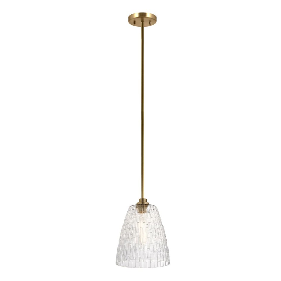 Windsor 1-lt duo-mount ceiling light natural brass/clear glass 25.4 cm