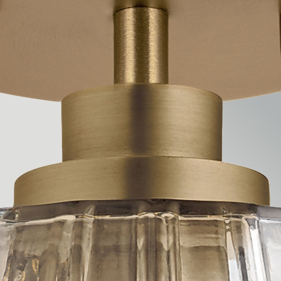 Windsor 1-lt duo-mount ceiling light natural brass/clear glass 25.4 cm