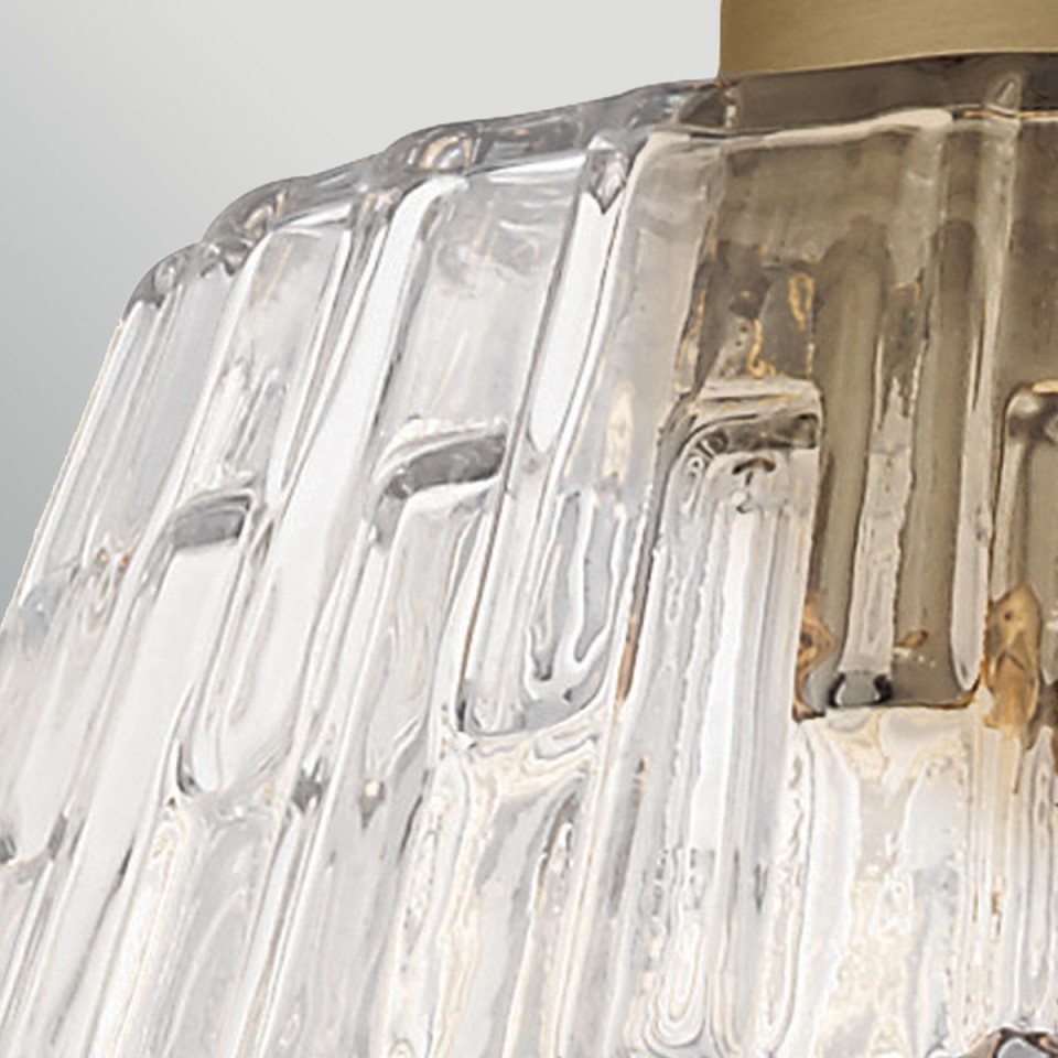 Windsor 1-lt duo-mount ceiling light natural brass/clear glass 25.4 cm