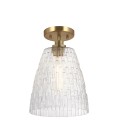Windsor 1-lt duo-mount ceiling light natural brass/clear glass 25.4 cm