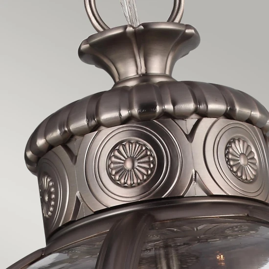 Adams 3-Lt Ceiling Lamp Antique Nickel/Clear 37.1cm