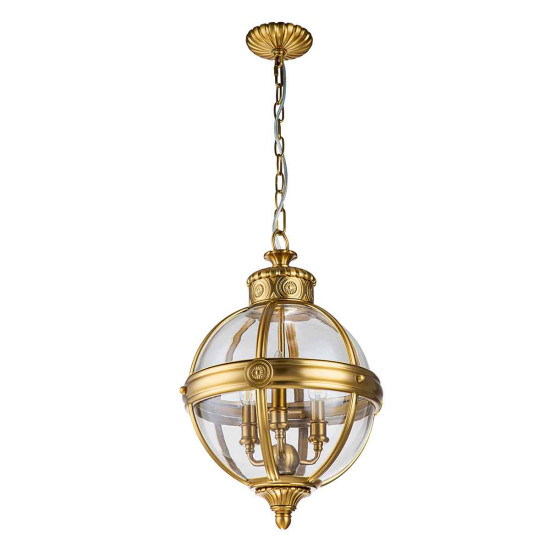 Adams 3-Lt Ceiling Lamp Brushed Brass/Clear 37.1cm Adams 3-Lt Ceiling Lamp Brushed Brass/Clear 37.1cm