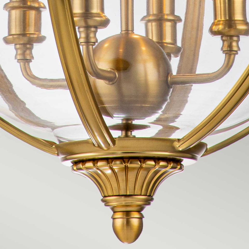 Adams 4-lt Taklampa Borstad Mässing/Klar 49.8cm