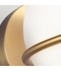 Apollo 1-Lt Wall Lamp Burnished Brass/White 17.1cm Quintesse Lighting Apollo 1-Lt Wall Lamp Burnished Brass/White 17.1cm