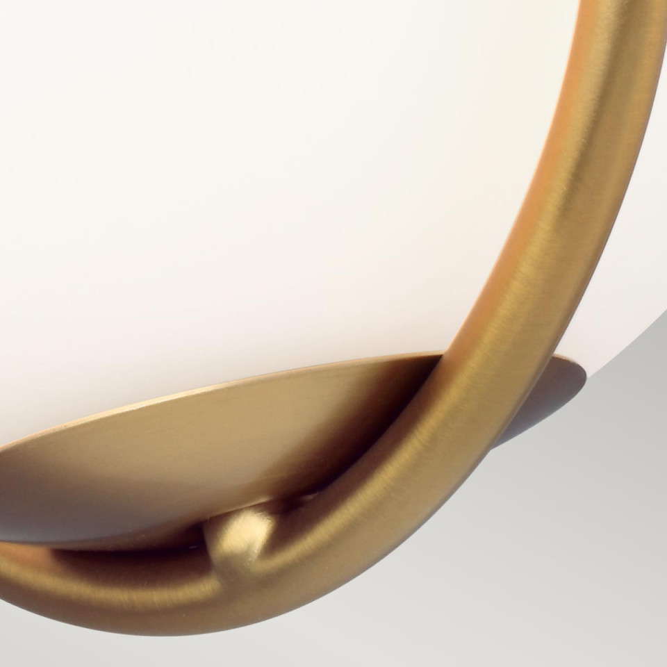 Apollo 1-Lt Wall Lamp Burnished Brass/White 17.1cm Quintesse Lighting Apollo 1-Lt Wall Lamp Burnished Brass/White 17.1cm