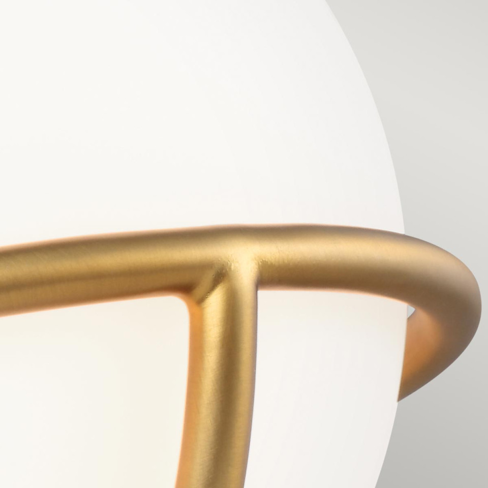 Apollo 1-Lt Wall Lamp Burnished Brass/White 17.1cm Quintesse Lighting Apollo 1-Lt Wall Lamp Burnished Brass/White 17.1cm