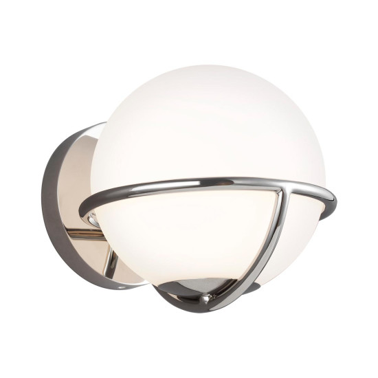 Apollo 1-Lt Wall Lamp Polished Nickel/White 17.1cm Apollo 1-Lt Wall Lamp Polished Nickel/White 17.1cm