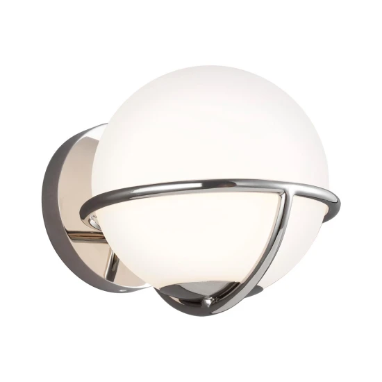Apollo 1-Lt Wall Lamp Polished Nickel/White 17.1cm