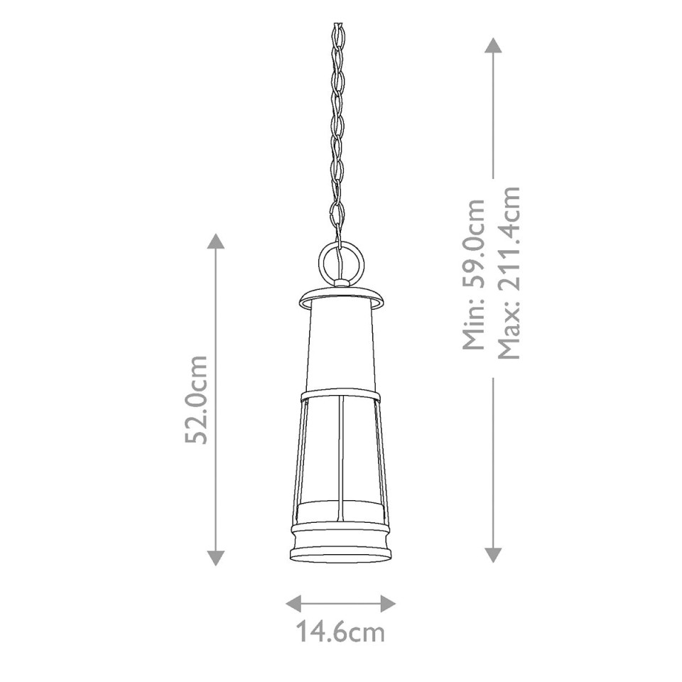 Chelsea Harbor 1-Lt Outdoor Ceiling Light Storm Cloud/Clear 14.6cm IP23