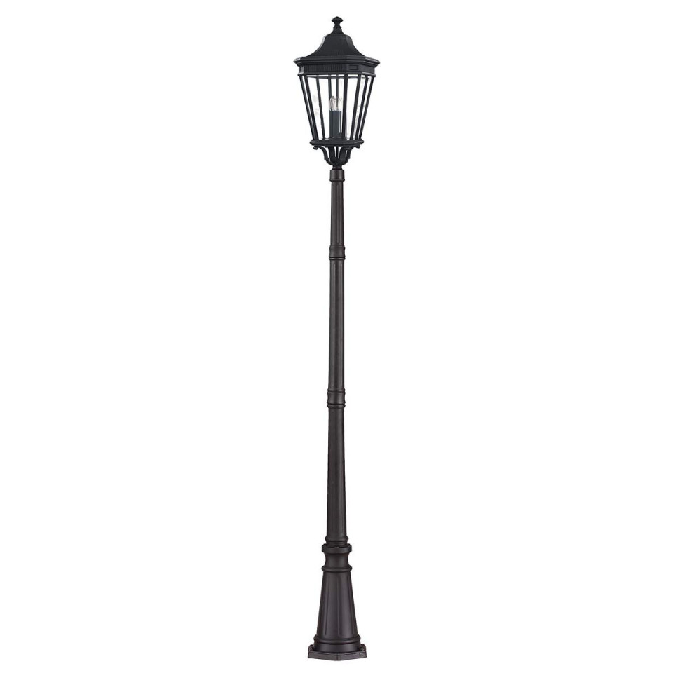Cotswold Lane 3-ljus stor utomhuslyktstolpe svart/klar 257 cm IP44