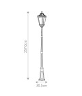 Cotswold Lane 3-ljus stor utomhuslyktstolpe svart/klar 257 cm IP44