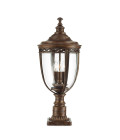 English Bridle 3-Lt Large Outdoor Pedestal Light British Bronze 63.8cm Elstead Lighting English Bridle 3-Lt Large Outdoor Pedestal Light British Bronze 63.8cm
