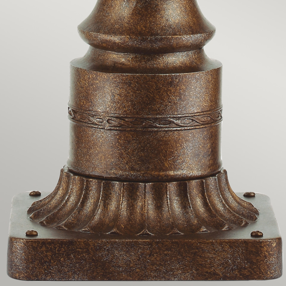 English Bridle 3-Lt Large Outdoor Pedestal Light British Bronze 63.8cm Elstead Lighting English Bridle 3-Lt Large Outdoor Pedestal Light British Bronze 63.8cm