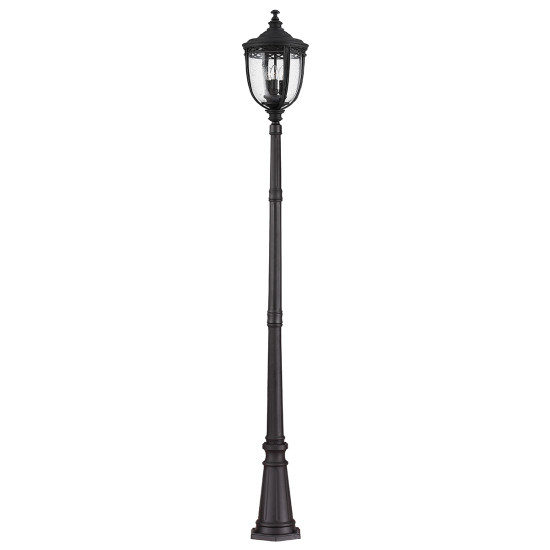 English Bridle 3-Lt Large Outdoor Lamp Post Black 242.6cm