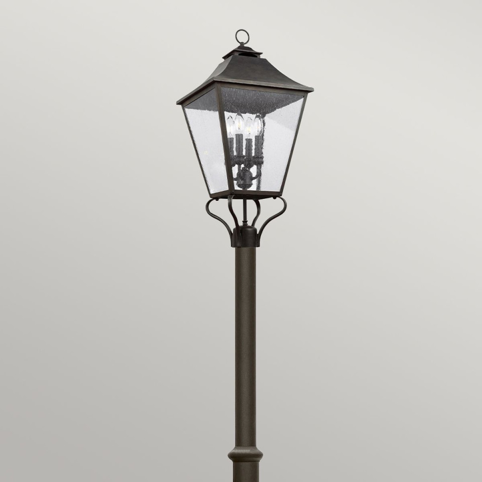 Galena 4-ljus utomhus lampstolpe svart/klar 300 cm IP44 Feiss Galena 4-ljus utomhus lampstolpe svart/klar 300 cm IP44