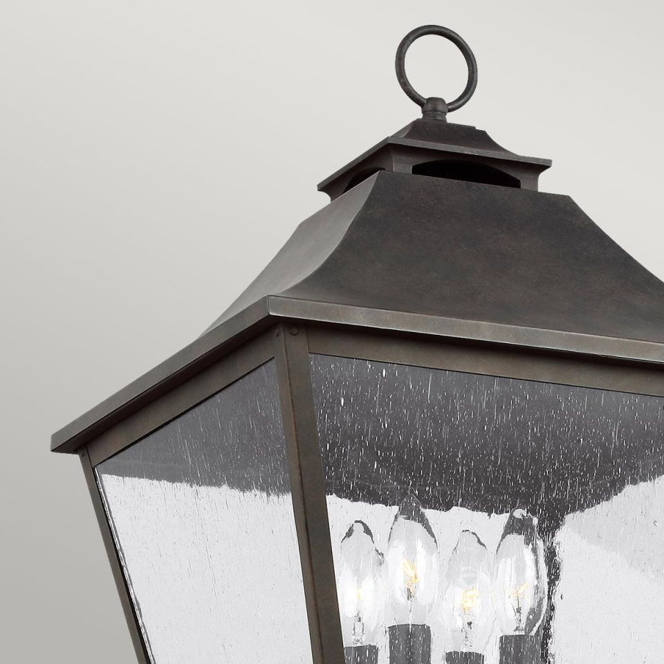 Galena 4-ljus utomhus lampstolpe svart/klar 300 cm IP44 Feiss Galena 4-ljus utomhus lampstolpe svart/klar 300 cm IP44