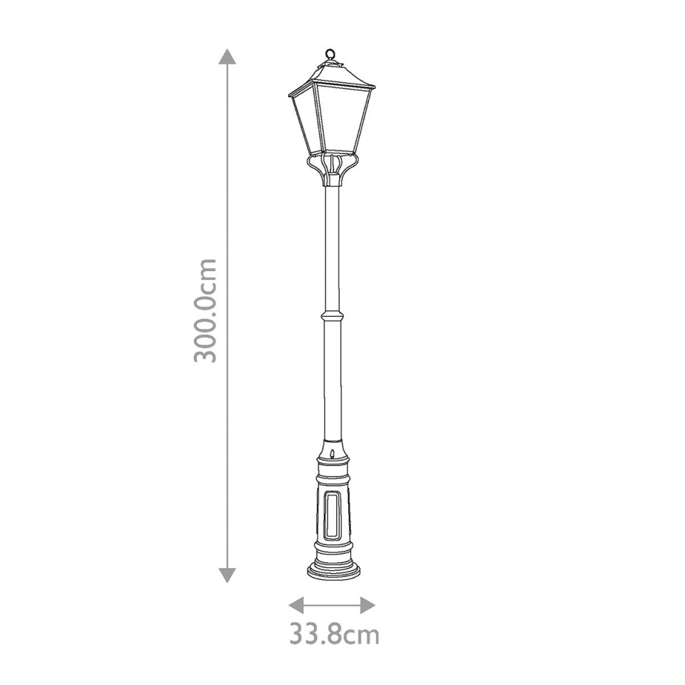 Galena 4-ljus utomhus lampstolpe svart/klar 300 cm IP44 Feiss Galena 4-ljus utomhus lampstolpe svart/klar 300 cm IP44