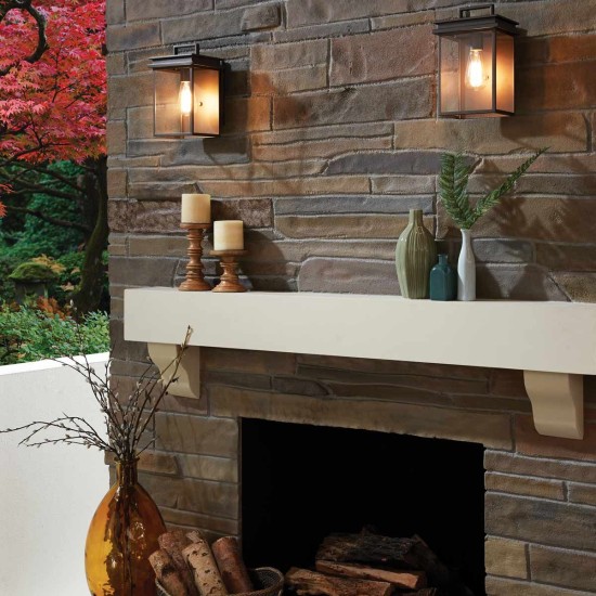 Glenview 1-Lt Medium Outdoor Wall Light Antique Bronze/Clear 30.7cm IP44