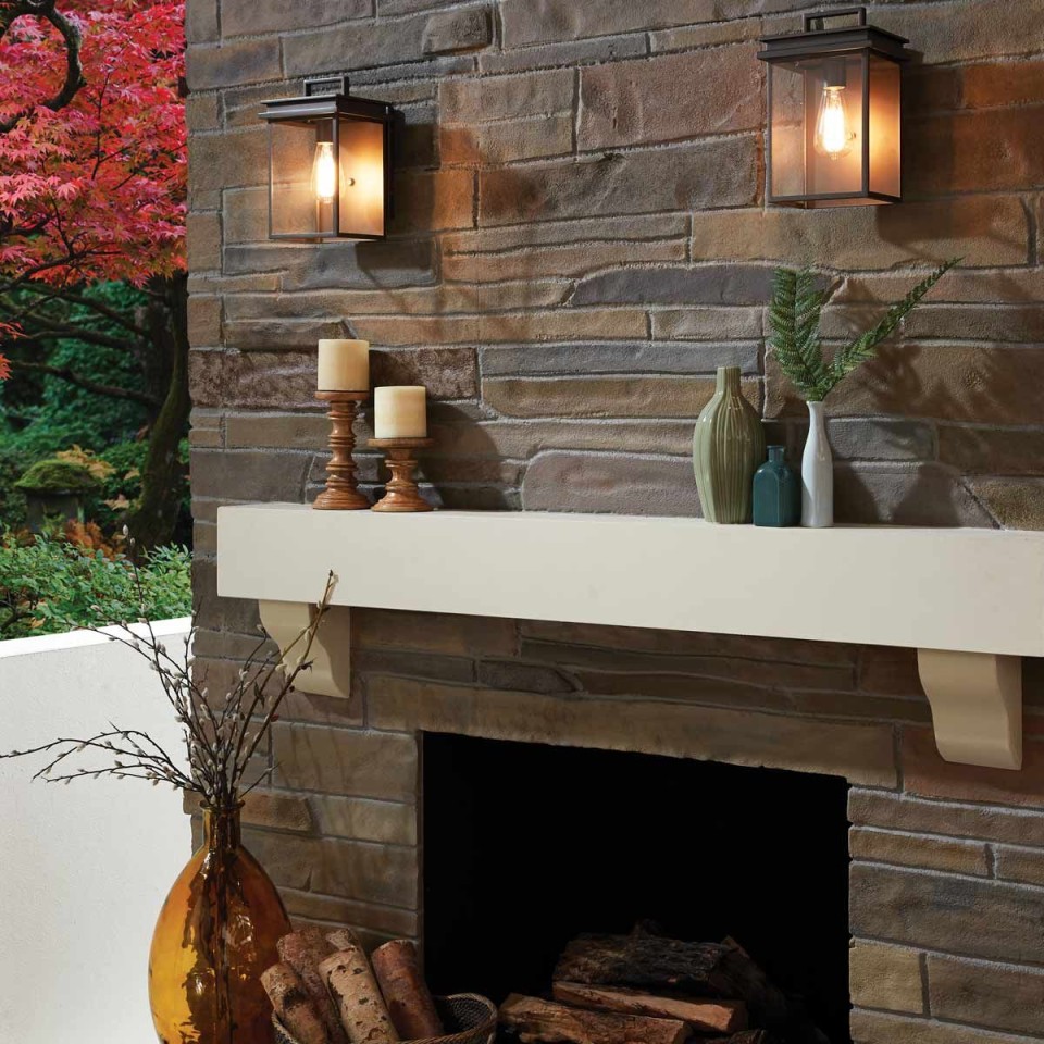 Glenview 1-Lt Medium Outdoor Wall Light Antique Bronze/Clear 30.7cm IP44