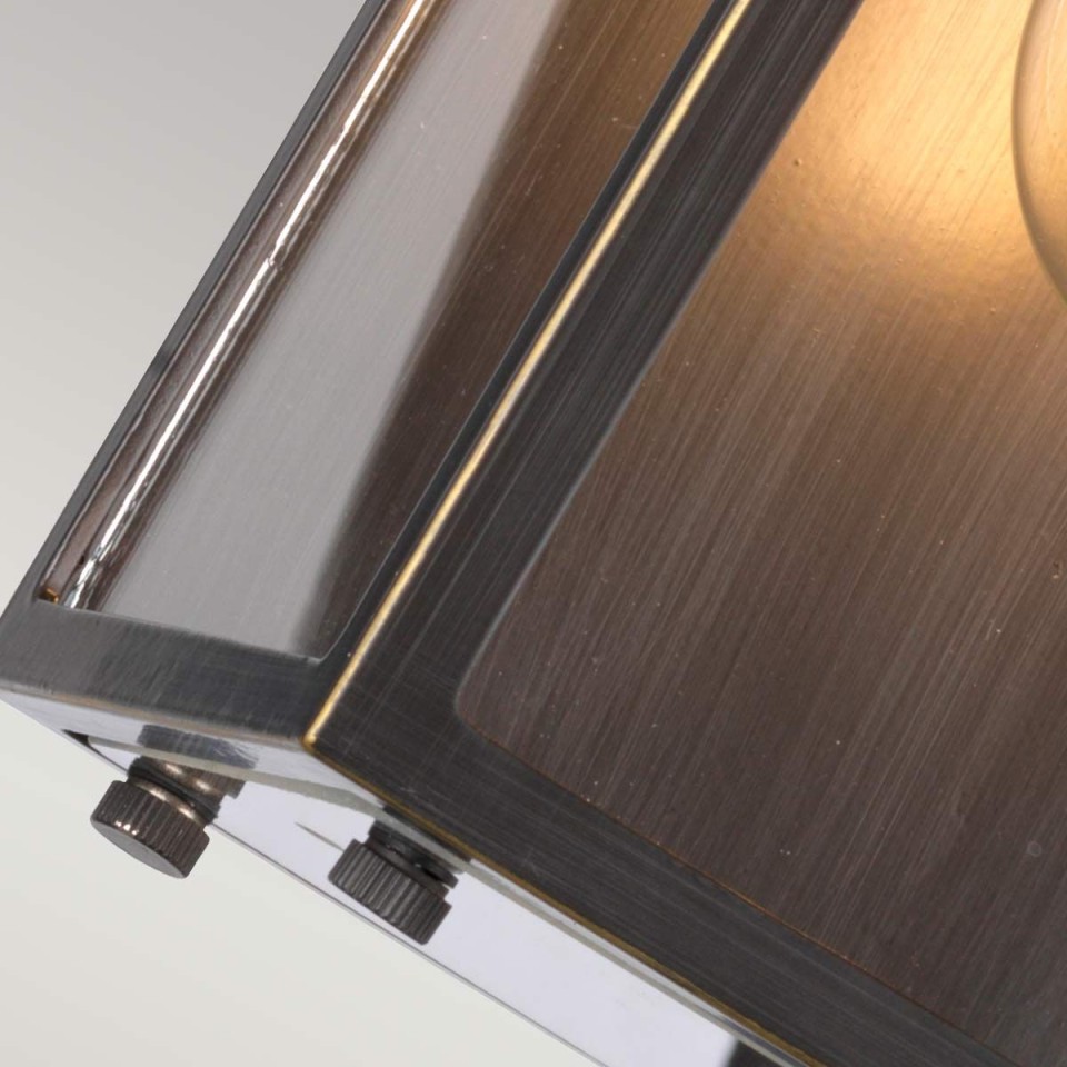 Glenview 1-Lt Small Outdoor Wall Light Antique Bronze/Clear 26.1cm IP44