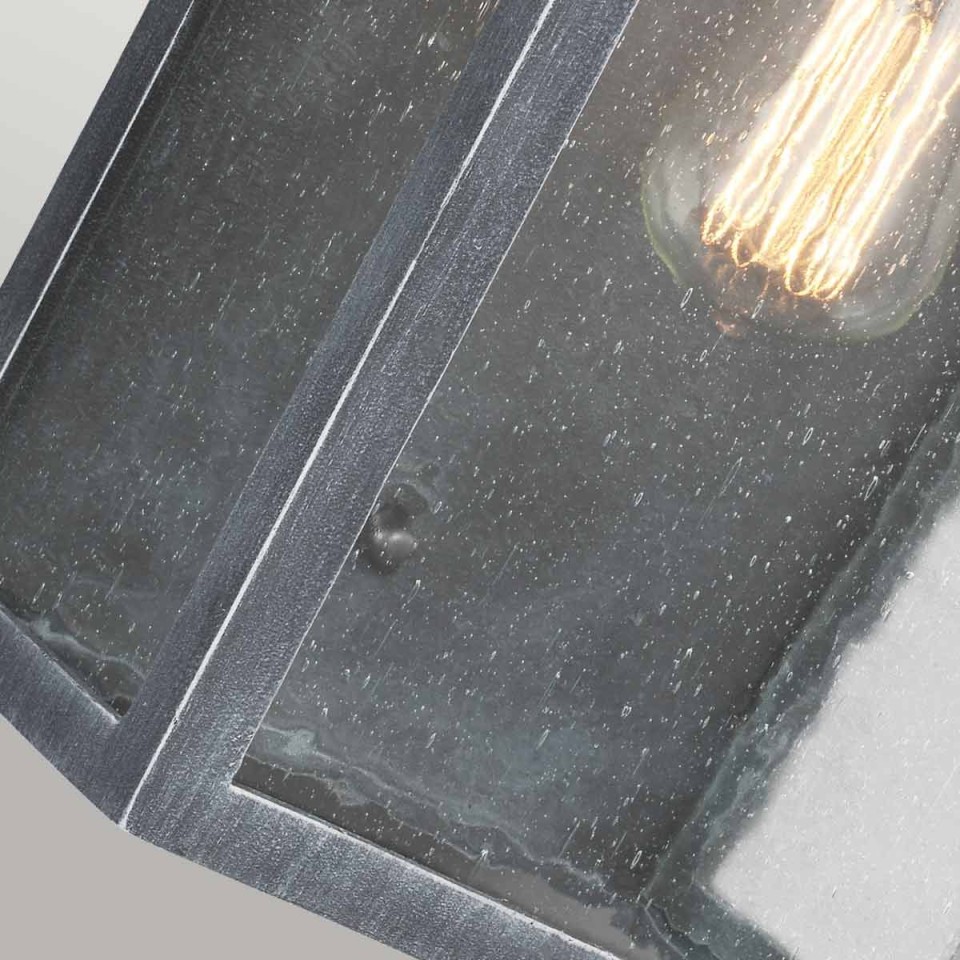 Hodges 1-Lt Large Outdoor Wall Light Ash Black/Clear 41.3cm IP44
