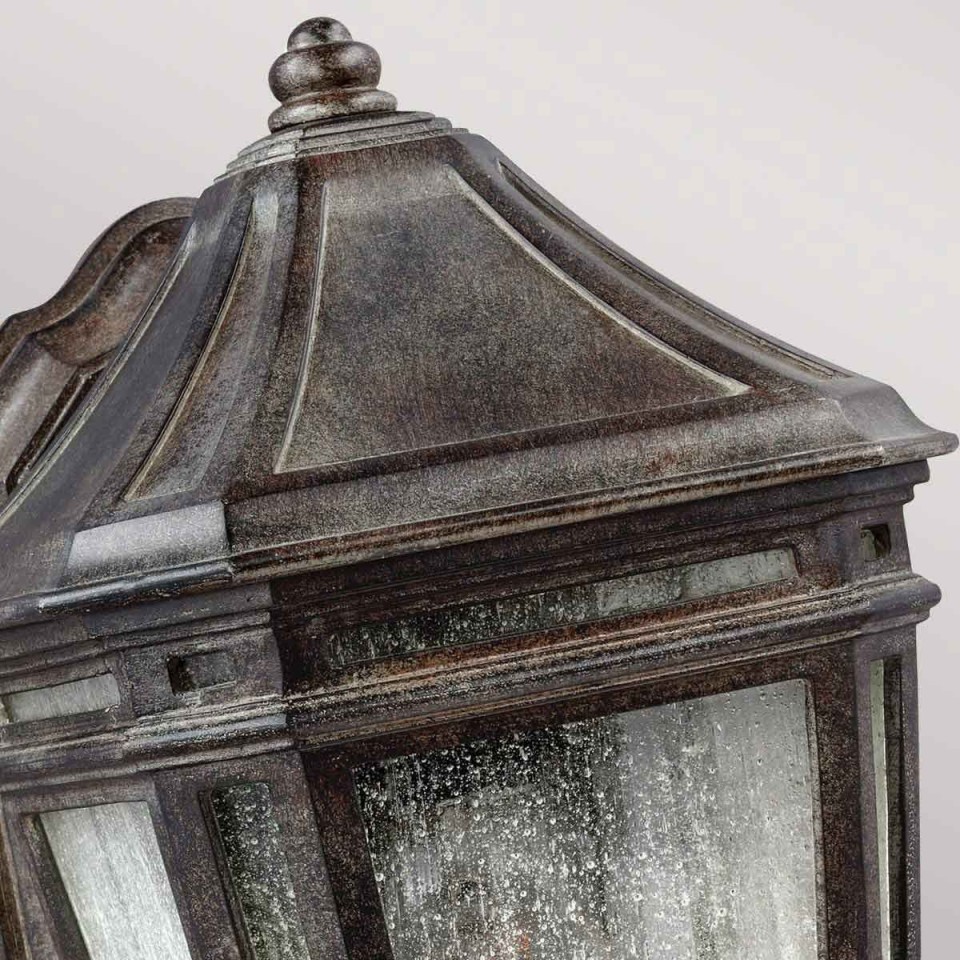 Londontowne 1-Lt Outdoor Wall Light Weathered Chestnut/Glass 29.7cm IP44