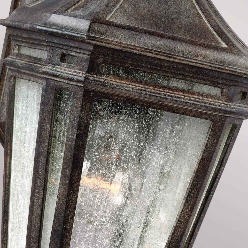 Londontowne 1-Lt Outdoor Wall Light Weathered Chestnut/Glass 29.7cm IP44