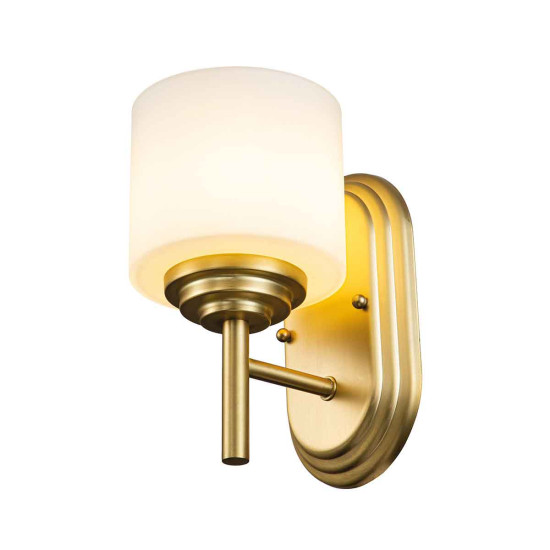 Malibu 1 Wall Lamp Brushed Brass/White 39.7cm IP44