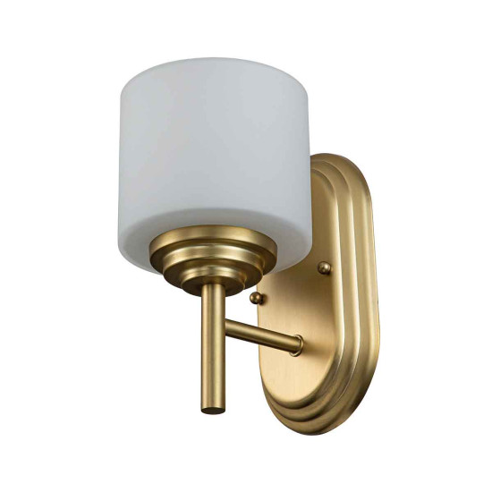Malibu 1 Wall Lamp Brushed Brass/White 39.7cm IP44