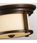 Merrill 2-Lt Outdoor Flush Ceiling Light Heritage Bronze/Cream 33cm IP44