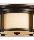 Merrill 2-Lt Outdoor Flush Ceiling Light Heritage Bronze/Cream 33cm IP44