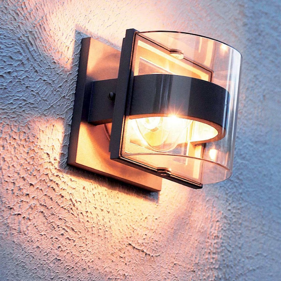 Frida 1-lt liten utomhus vägglampa grafitsvart 16 cm IP54