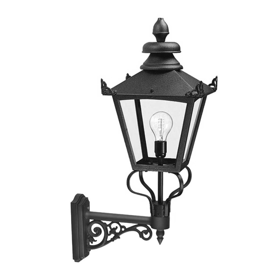 Grampian 1-Lt Outdoor Wall Light Black/Clear 82cm