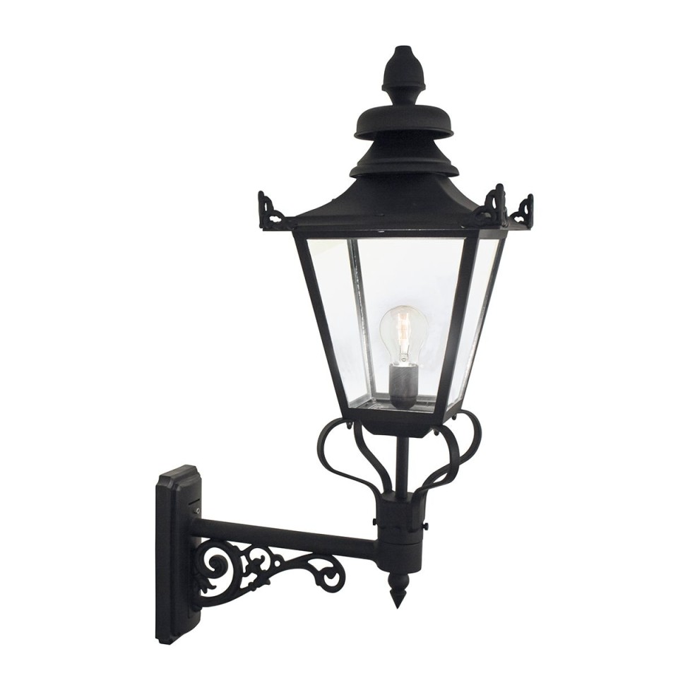 Grampian 1-Lt Outdoor Wall Light Black/Clear 82cm