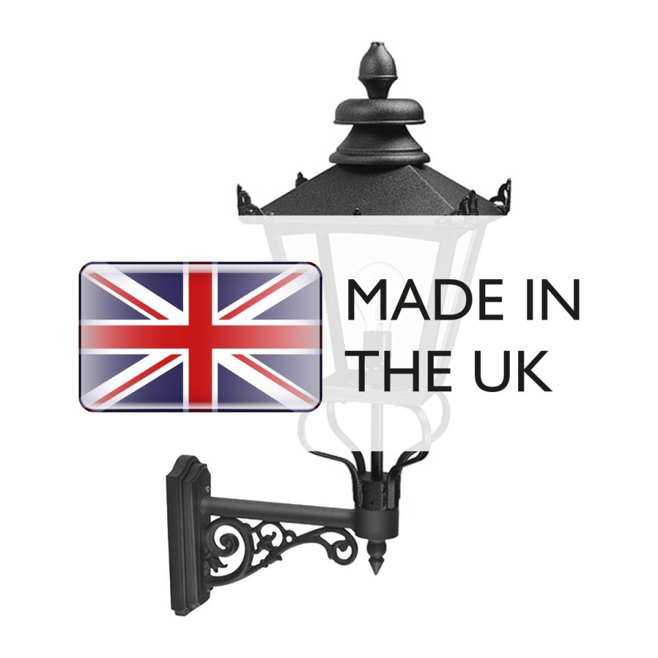 Grampian 1-Lt Outdoor Wall Light Black/Clear 82cm