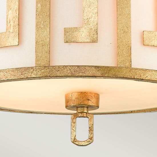 Lemuria 2 light plafond distressed gold 37.5cm