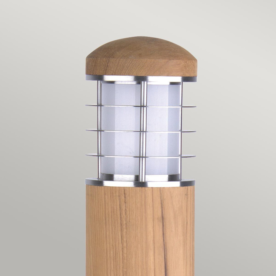 Poole utomhus pollare teak/rostfritt stål 67 cm IP55 Elstead Lighting Poole utomhus pollare teak/rostfritt stål 67 cm IP55