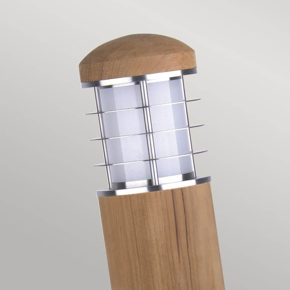 Poole utomhus mini pollare teak/rostfritt stål 24 cm IP55 Elstead Lighting Poole utomhus mini pollare teak/rostfritt stål 24 cm IP55