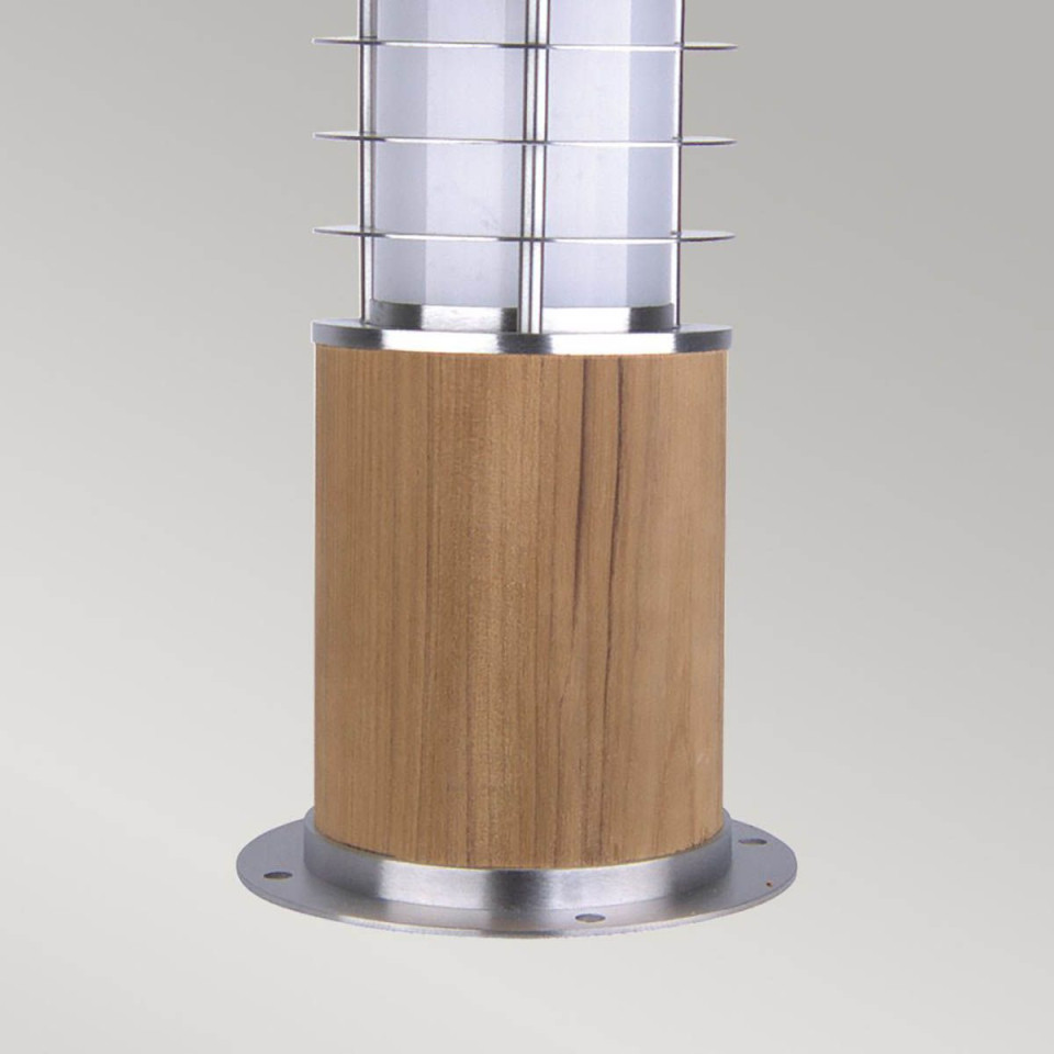 Poole utomhus mini pollare teak/rostfritt stål 24 cm IP55 Elstead Lighting Poole utomhus mini pollare teak/rostfritt stål 24 cm IP55