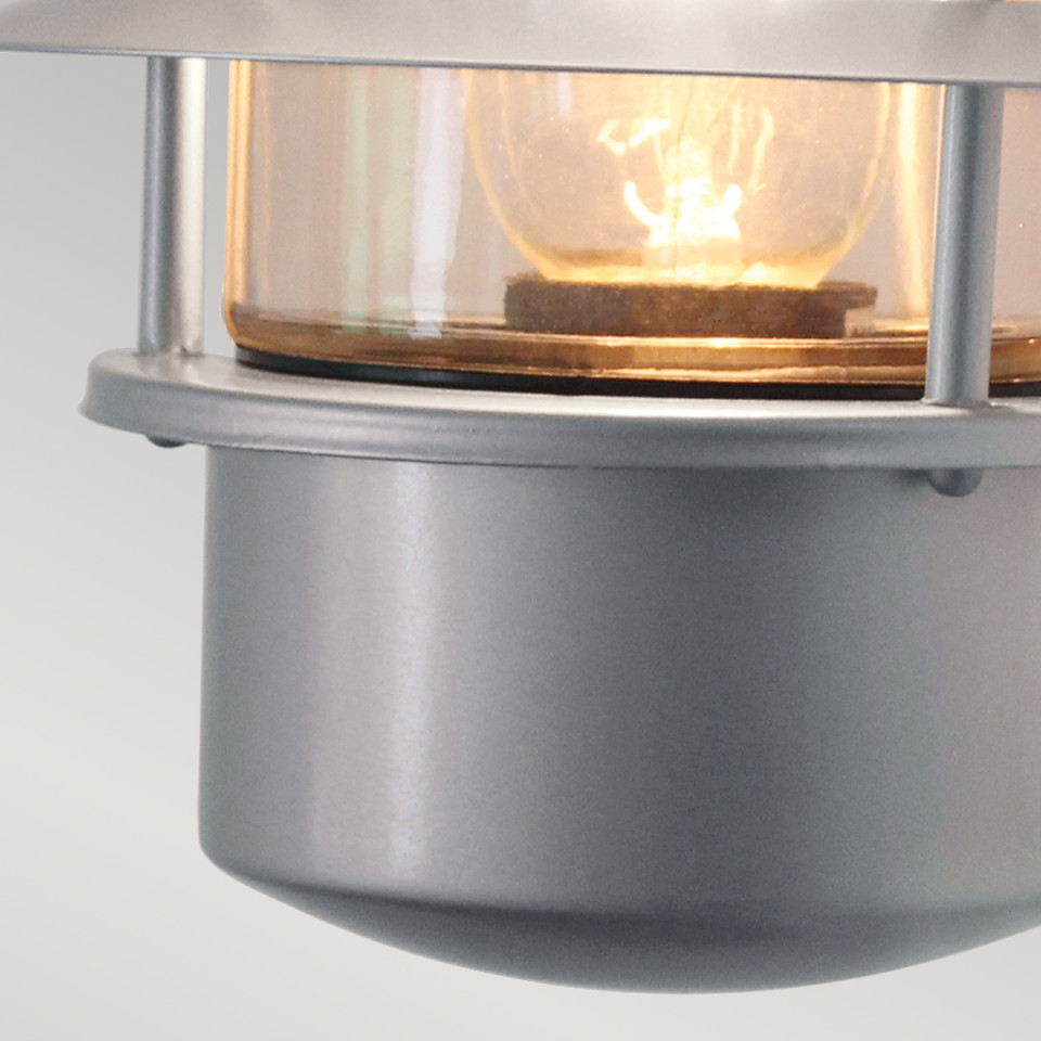 Helsingor 1-Lt Outdoor Wall Lamp Silver 23.6cm Elstead Lighting Helsingor 1-Lt Outdoor Wall Lamp Silver 23.6cm