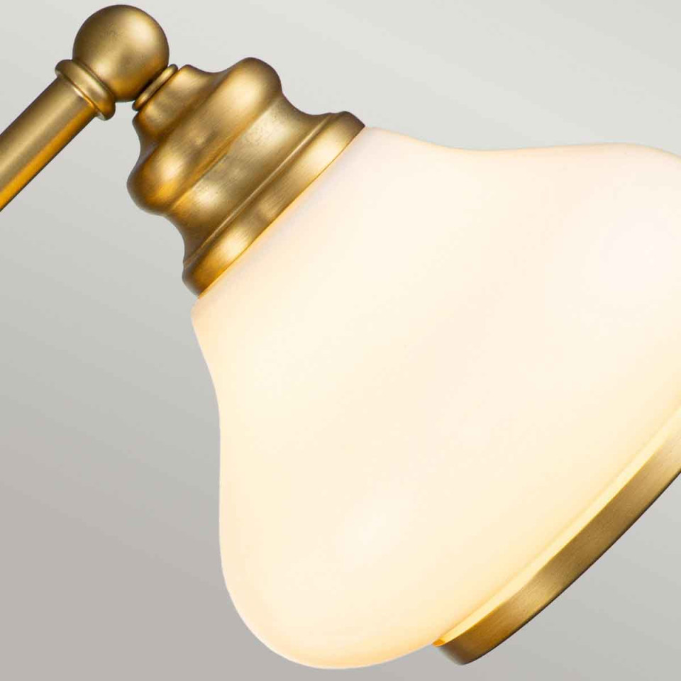 Ainsley 3 Wall Lamp Brass/White 23.1cm IP44 Elstead Lighting Ainsley 3 Wall Lamp Brass/White 23.1cm IP44