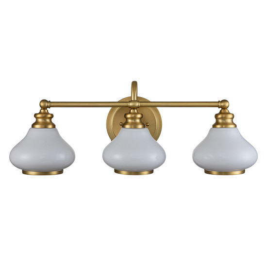 Ainsley 3 vägglampa mässing/vit 23,1cm IP44 Ainsley 3 vägglampa mässing/vit 23,1cm IP44
