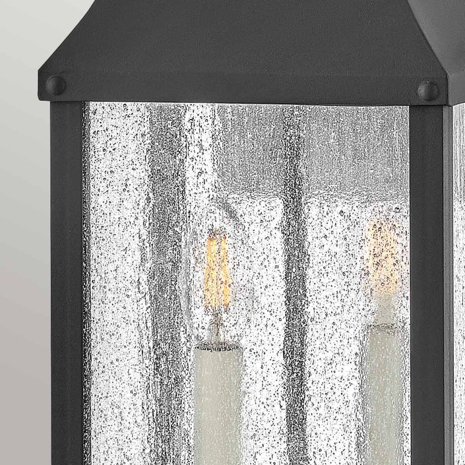 Beacon Hill 2-Lt medium utomhusvägglampa svart/klart glas 58,4cm IP44