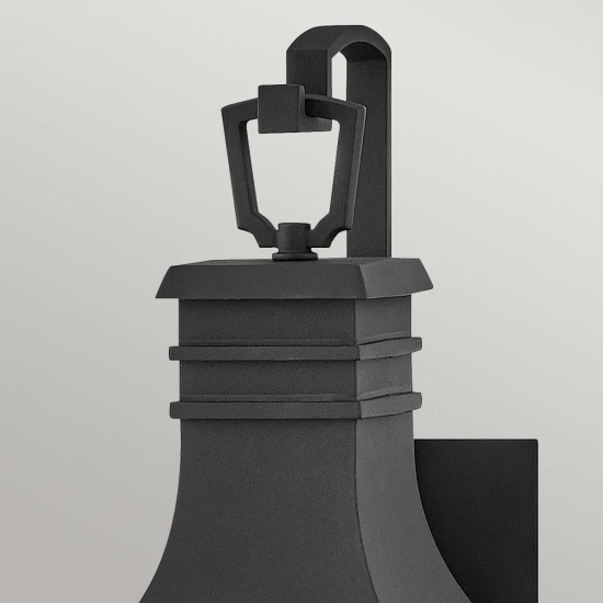 Beacon Hill 1-Lt liten utomhus vägglampa svart/klart glas 45,7cm IP44