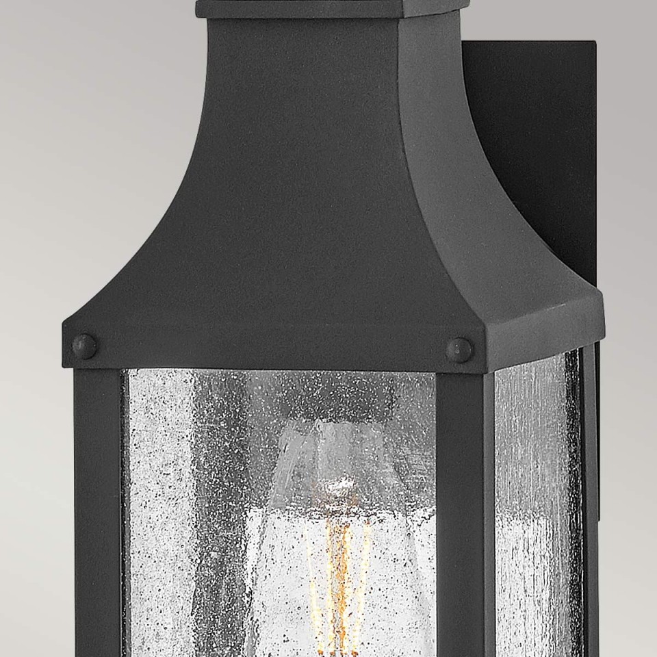 Beacon Hill 1-Lt Small Outdoor Wall Lantern Museum Black/Clear 45.7cm IP44