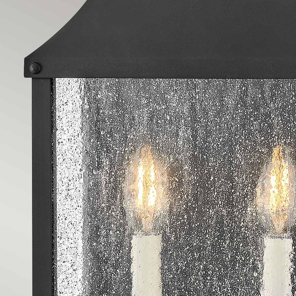 Beacon Hill 2-Lt utomhusvägglampa svart/klart glas 43,9cm IP44