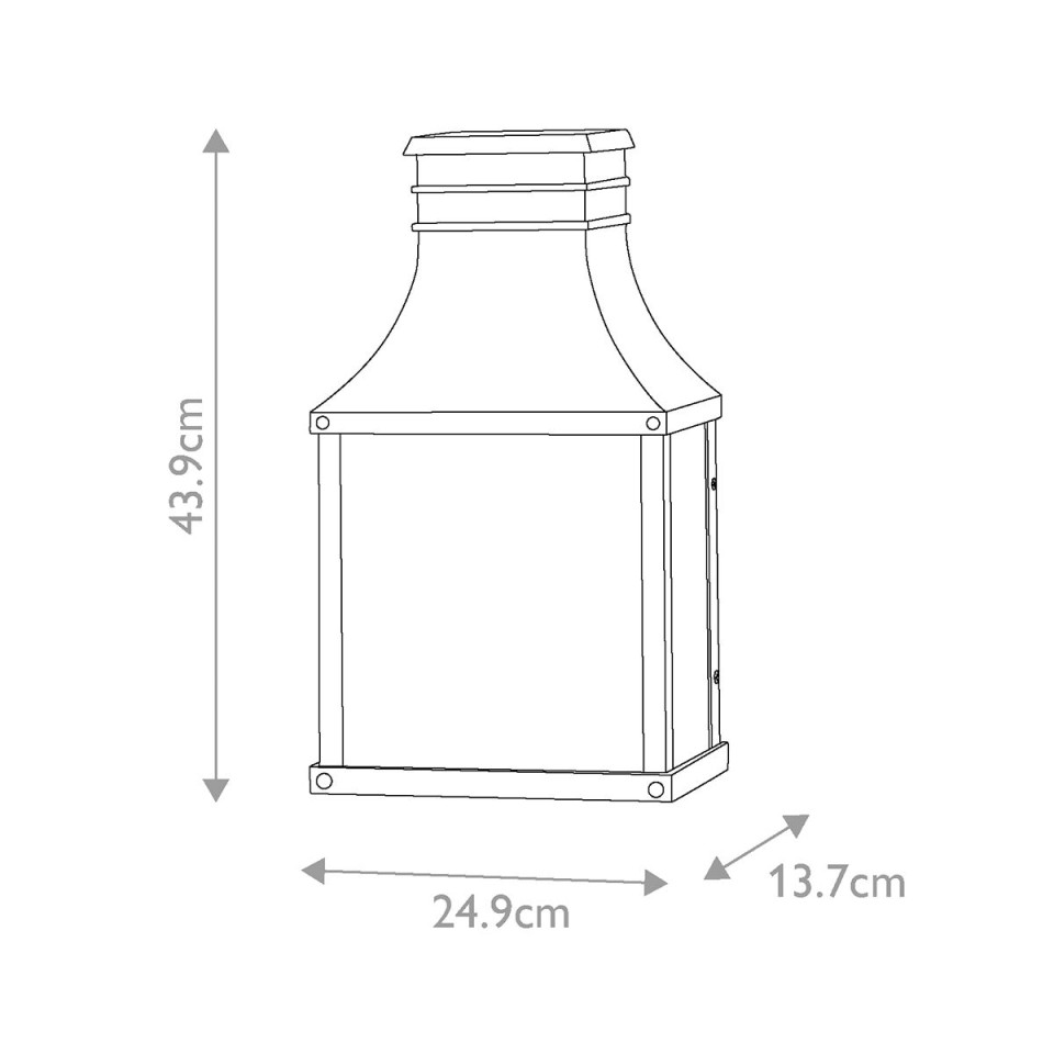 Beacon Hill 2-Lt utomhusvägglampa svart/klart glas 43,9cm IP44