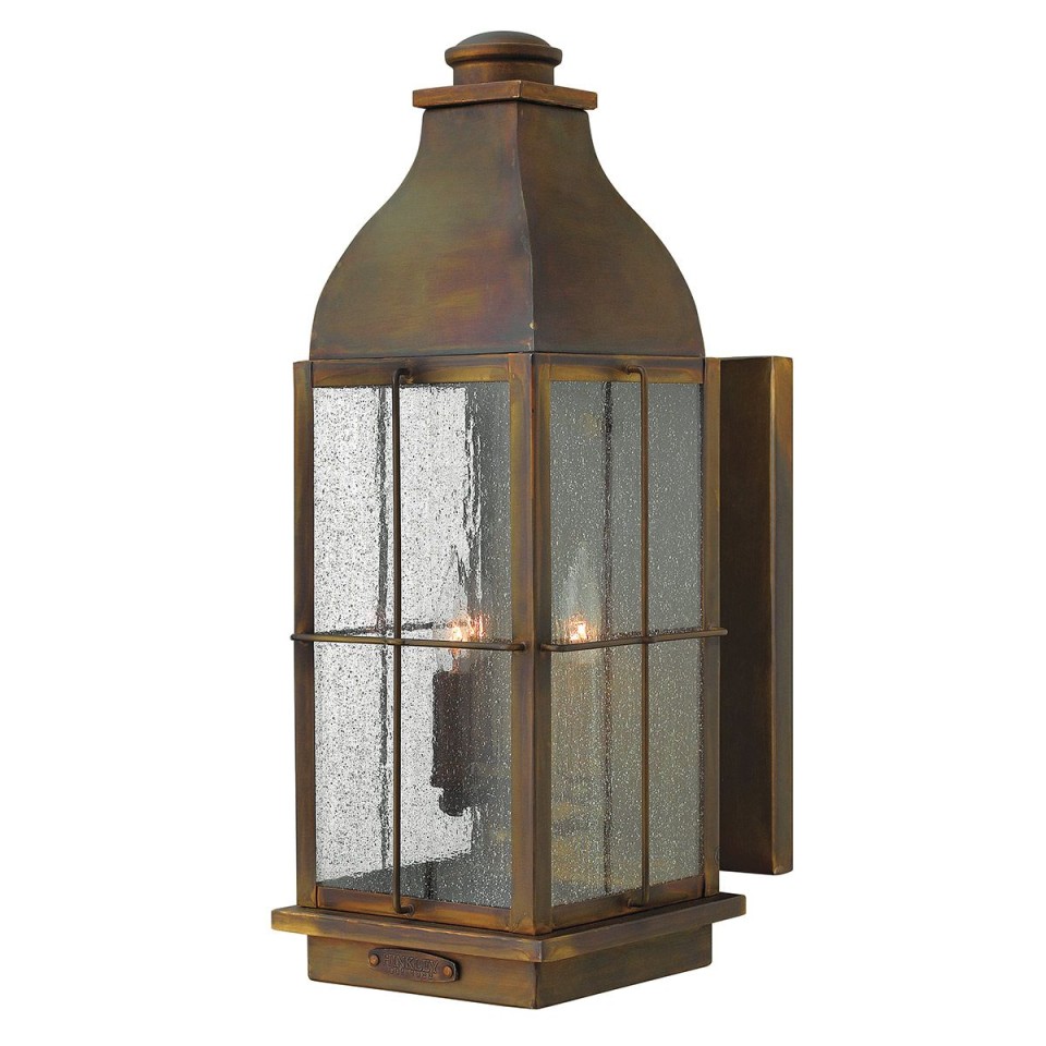 Bingham 3-Lt Large Outdoor Wall Lantern Sienna/Glass 53.3cm IP44