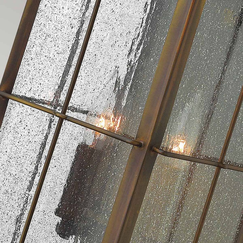 Bingham 3-Lt Large Outdoor Wall Lantern Sienna/Glass 53.3cm IP44